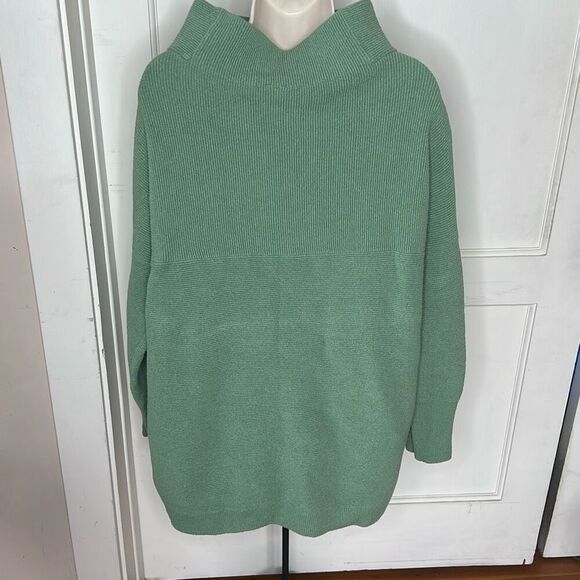 Free People Ottoman Slouchy Tunic Sweater Dress in Green Size Large - Picture 6 of 10
